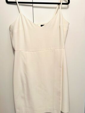 French Connection Cream V-Neck Spaghetti-Strap Mini Dress